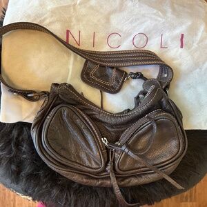 Nicoli - small brown leather purse.